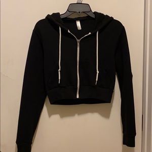 American Apparel Flex Fleece Cropped Zip Up Hoodie